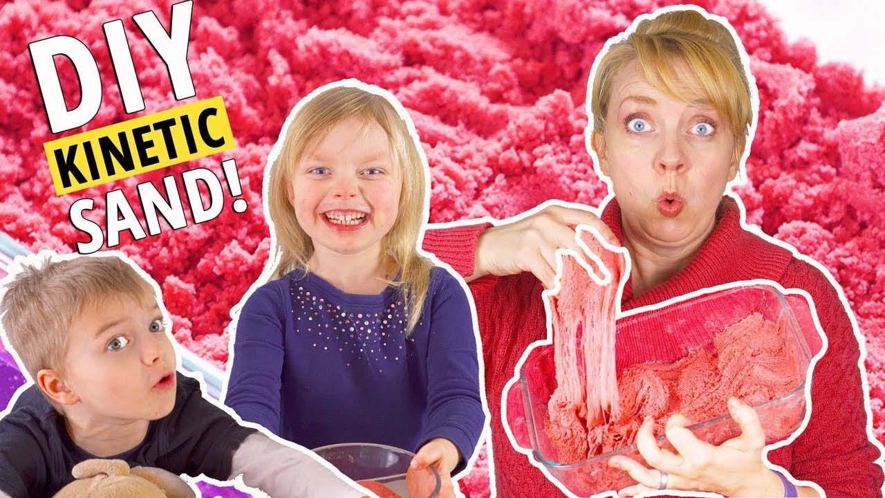 KINETIC SAND VS SAND SLIME - Kinetic Sand Recipe 3 Ways for an Easy Indoor Activity