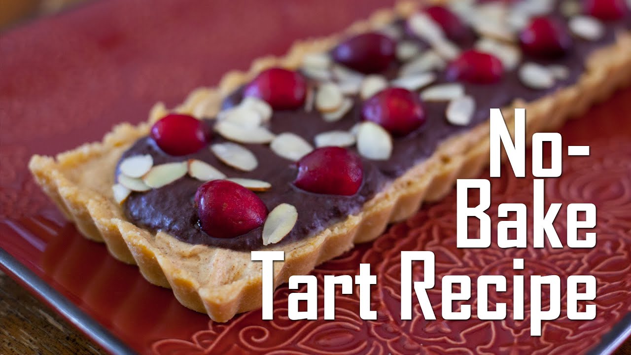 No Bake Chocolate Cherry Almond Tart Recipe