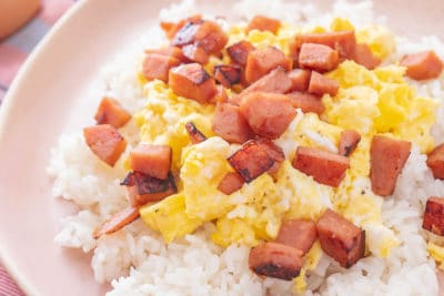 SPAM Eggs and Rice Recipe from Hawaii - Eating Richly