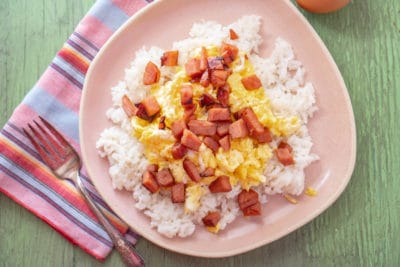 SPAM Eggs and Rice Recipe from Hawaii - Eating Richly