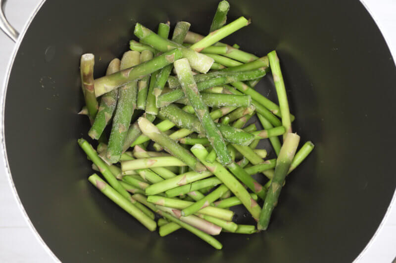 Woody Asparagus Ends in a Pot