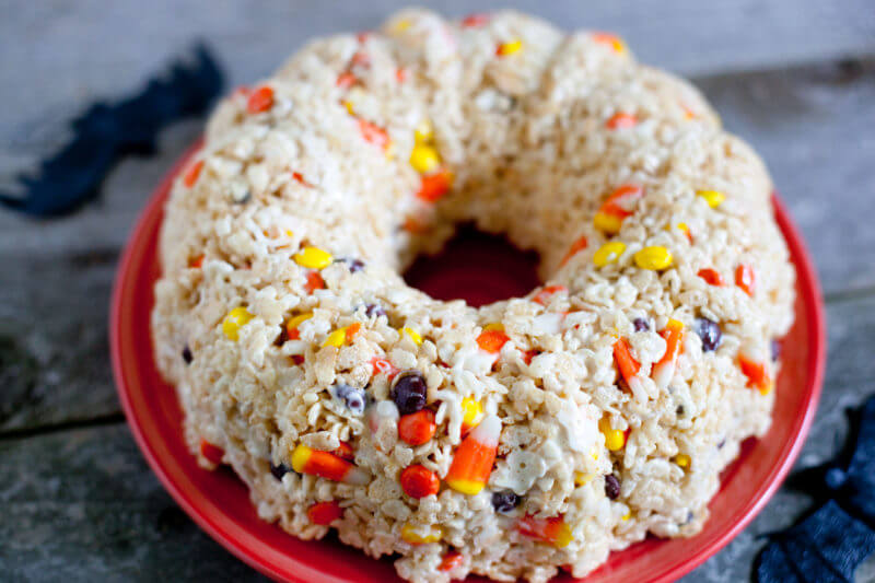 Halloween Rice Krispie Treat Cake Recipe - Eating Richly