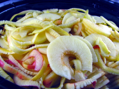 Apples in Crockpot for Apple Butter