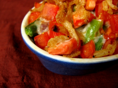 green bean casserole with tomatoes