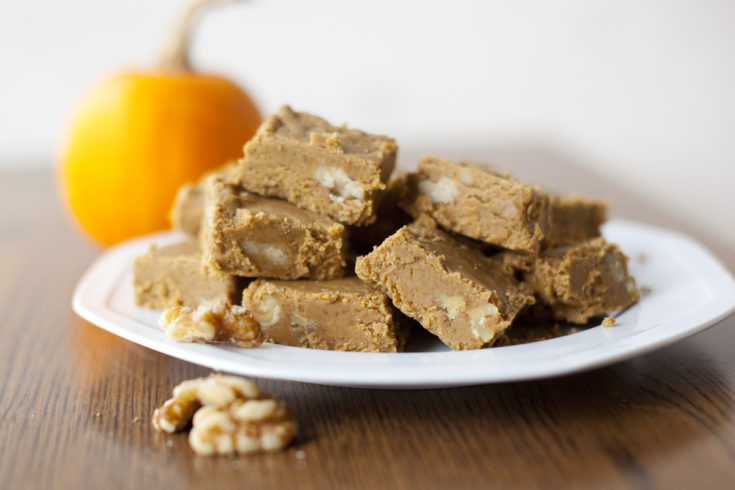 This pumpkin fudge is full of fall flavor, and surprisingly easy to make. A wonderful edible gift or Thanksgiving treat. | EatingRichly.com