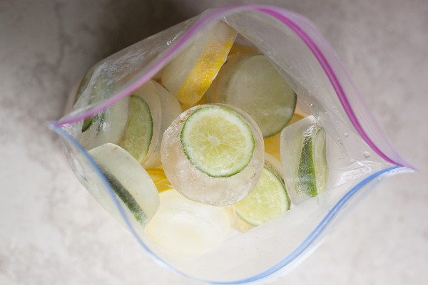 Easy DIY Citrus ice cubes in a muffin pan. EatingRichly.com