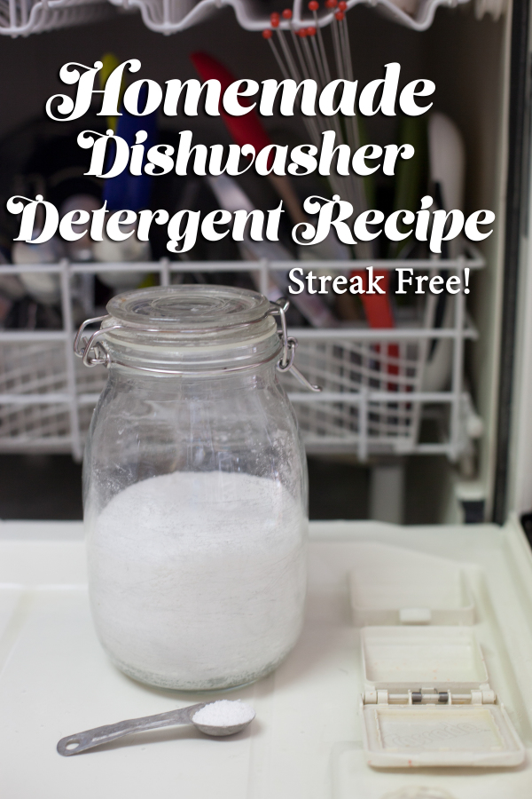 Streak free homemade dishwasher detergent from 4 ingredients. EatingRichly.com