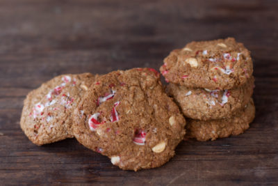 Whole Wheat Peppermint White Chocolate Chip Cookies Recipe for healthy holiday baking | EatingRichly.com