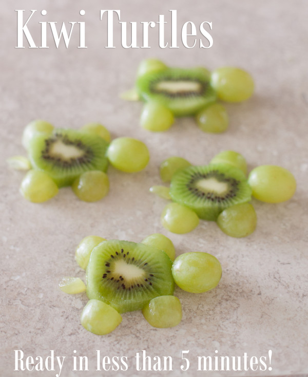 These cute kiwi turtles are an easy kid snack ready in just five minutes. EatingRichly.com