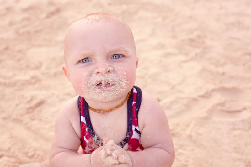 Baby Larkin playing in the sand at #DreamsRivieraCancun 