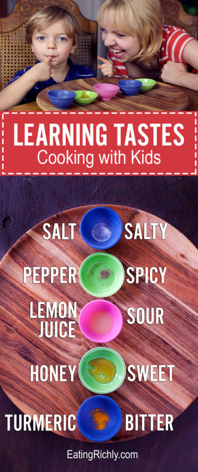 One of the best cooking games for kids uses simple ingredients to teach them about taste. Help your child develop their palate as they play! Part of #MiniChefMondays on EatingRichly.com