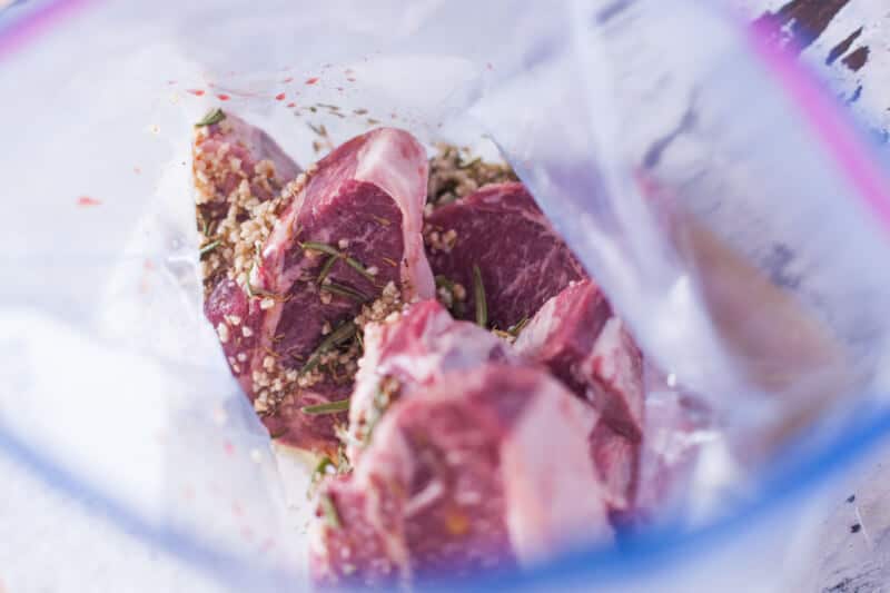 Lamb Chops Marinade in Bag