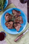 Lamb loin chops are marinated in rosemary, garlic, and lemon juice, then baked in the oven for an easy lamb chops recipe that cooks in about 15 minutes. Perfect for a stress free Easter! Part of #MiniChefMondays on EatingRichly.com