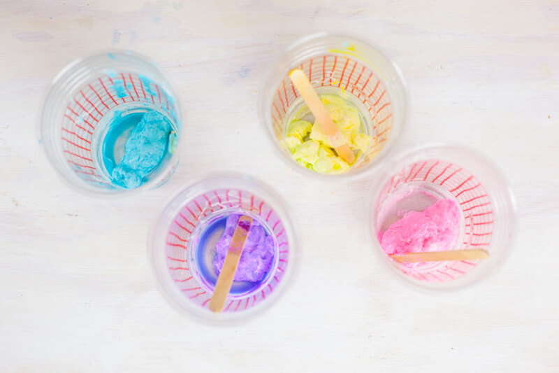Colorful Easter Egg slime is a great sensory craft for little fingers. Plus ten fun and easy Easter crafts for preschoolers. Part of #MiniChefMondays on EatingRichly.com