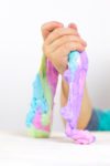 Colorful Easter Egg slime is a great sensory craft for little fingers. Plus ten fun and easy Easter crafts for preschoolers. Part of #MiniChefMondays on EatingRichly.com