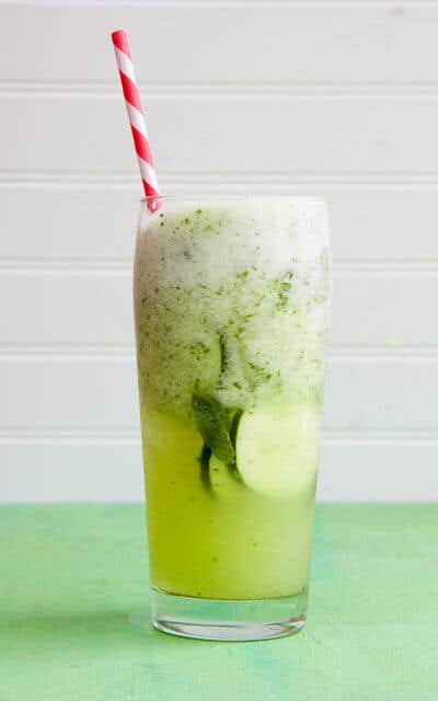 This mojito uses cucumbers for a garden fresh version of a minty mocktail. She also includes the measurements for rum if you want to add it. Check out all 20 booze free Mother's Day drinks on EatingRichly.com