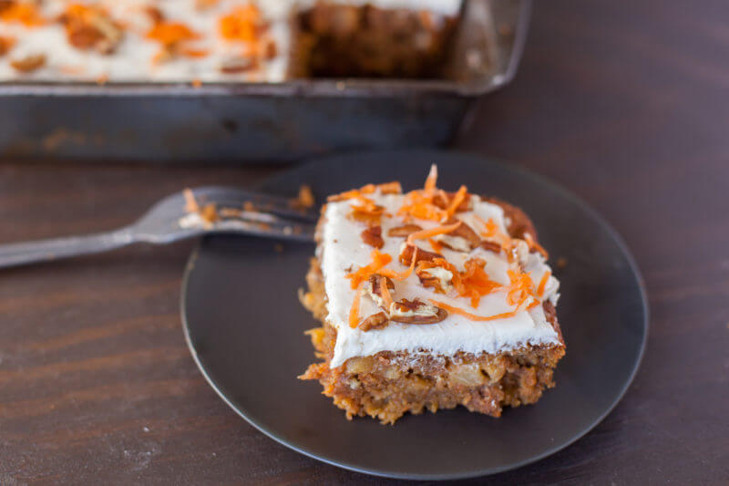This super moist healthy carrot cake recipe uses whole ingredients and gets its moist texture from a special ingredient. From EatingRichly.com