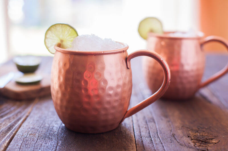 A traditional Moscow mule recipe with vodka, ginger beer, and lime juice. From EatingRichly.com