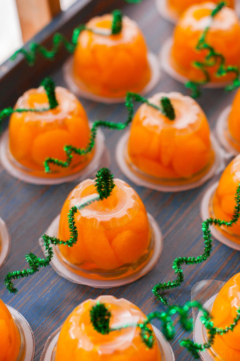 Edible art projects for kids: Halloween fruit cups make an adorable pumpkin patch, perfect for bringing a healthy prepackaged snack to school that's as cute as homemade treats. From EatingRichly.com