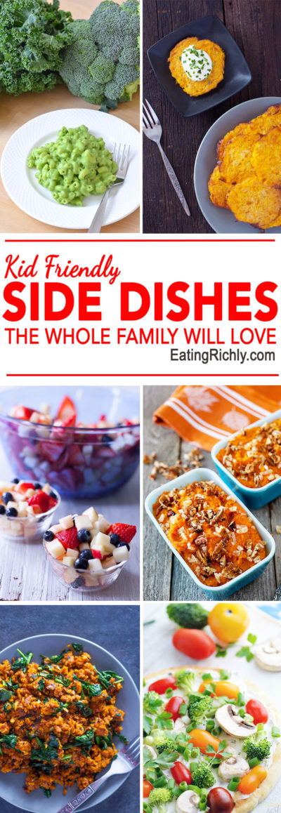It can be hard to make a meal everyone can enjoy. These delicious side dishes for kids are kid friendly, but still appealing to the whole family. From EatingRichly.com