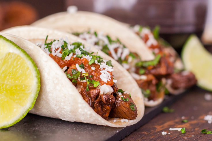 Take your taste buds to Mexico with a traditional taco recipe of flavorful steak topped with a fresh onion relish, & drizzled with spicy homemade salsa. Bet you can't eat just one! From EatingRichly.com
