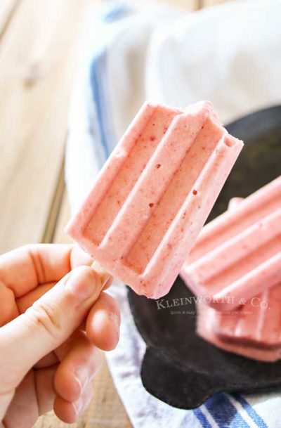 frozen dessert strawberry coconut popsicles