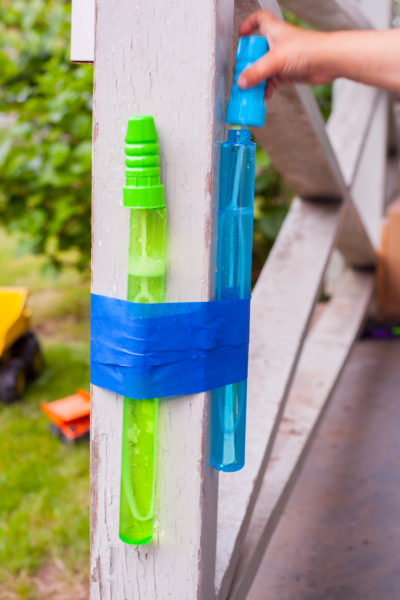 What an easy cheap way to get non spill bubble wands! From EatingRichly.com