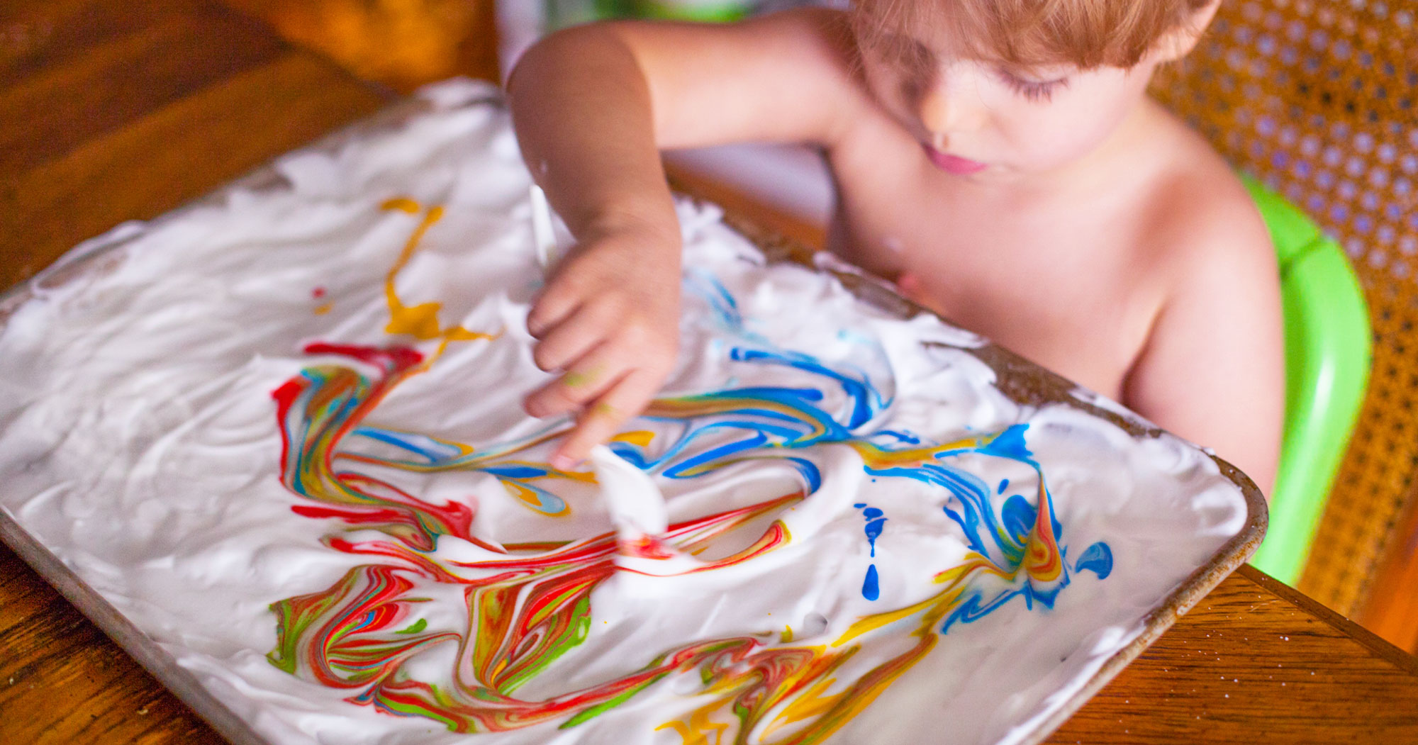 Shaving Cream Paint for Toddlers is a Fun Sensory Art Project!