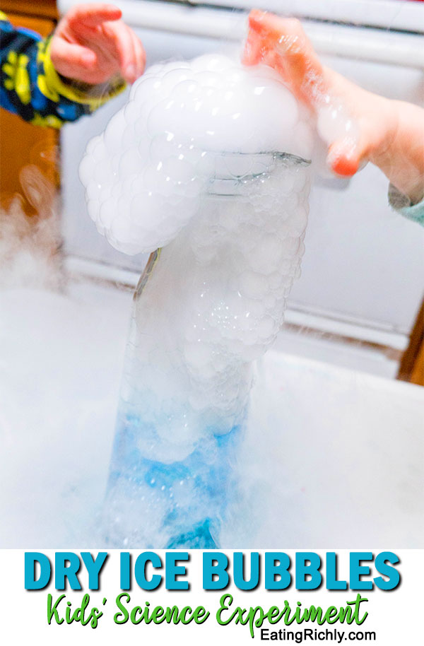 kids touching dry ice bubbles