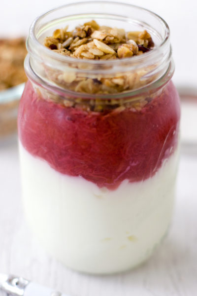 Rhubarb Compote with Yogurt and Granola