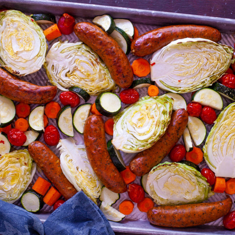 Cabbage and Sausage Recipe Sheet Pan Dinner - Eating Richly
