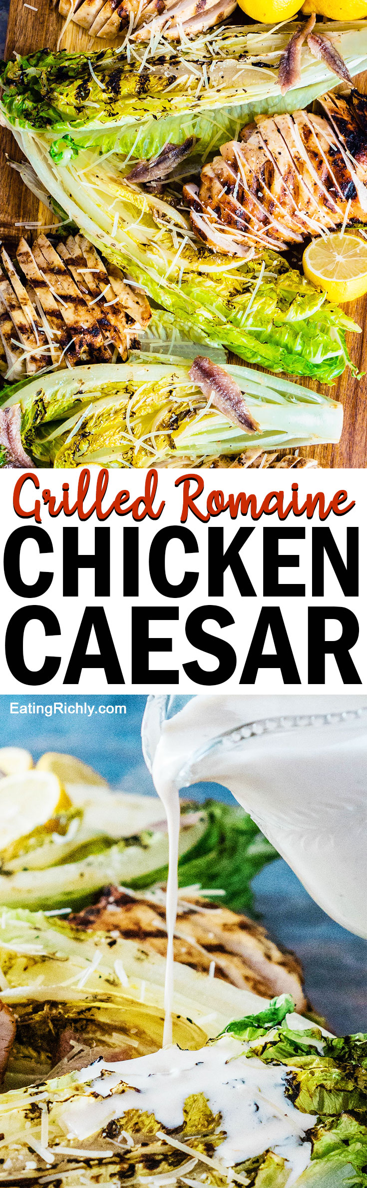 Grilled Romaine Hearts Chicken Caesar Salad