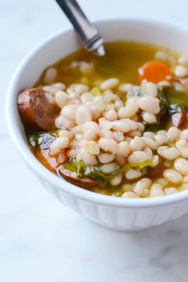 Smoked Sausage White Bean and Vegetable Instant Pot Soup Recipe