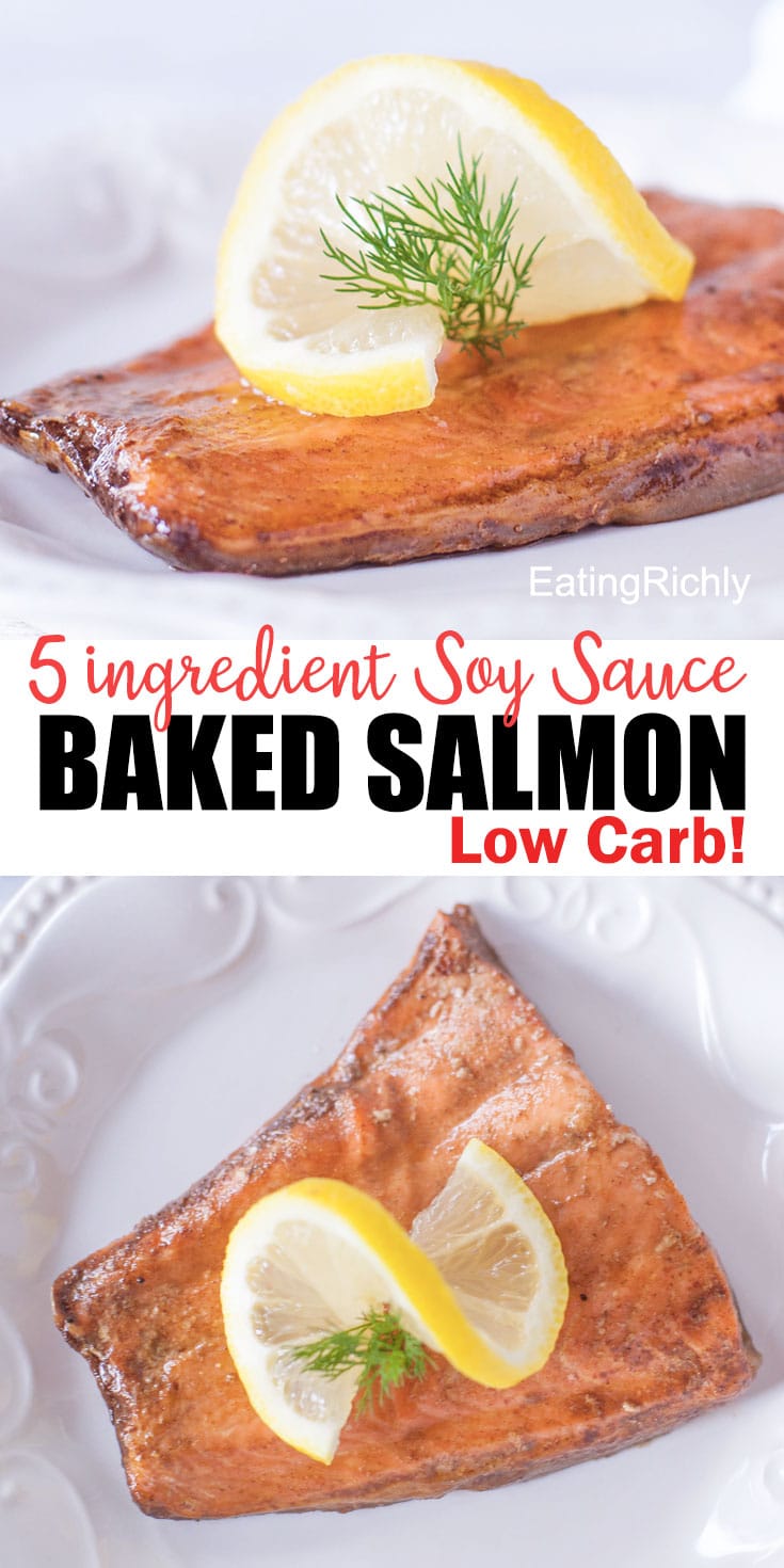 5 Ingredient Soy Sauce Baked Salmon Recipe Low Carb