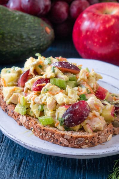 Avocado Chicken Salad with Apples and Grapes