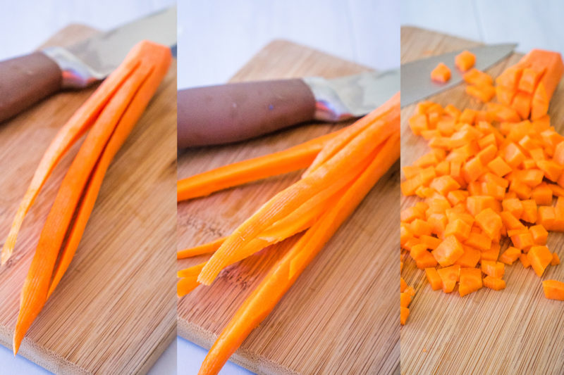 Dicing a carrot