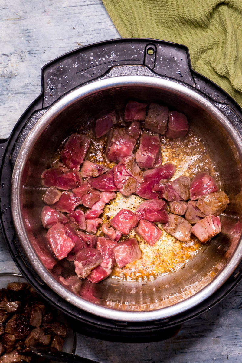 Brown the meat in an instant pot
